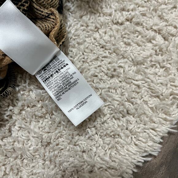 Lucky Brand Size Medium Tan Black Plaid Oversized Flannel Coat Shacket Jacket - Picture 5 of 6